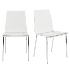 Eurostyle Chloe Side Chairs Clear AcrylicChrome