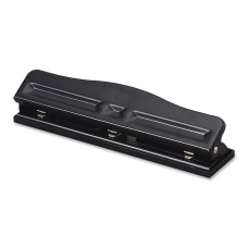 OIC Adjustable 3 Hole Punch Black