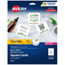 Avery Clean Edge Printable Square Cards
