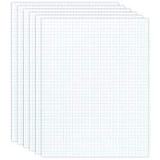 8-1/2" x 11" 50 Sheets Each 3x Graph Paper 5 Quadrille Pads 5 Squares per Inch 
