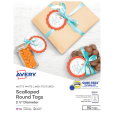 Avery Printable Textured Scallop Round Tags