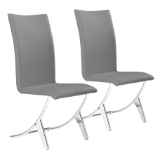 Zuo Modern Delfin Dining Chairs GrayChrome