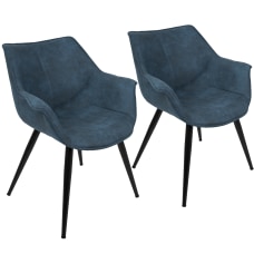 LumiSource Wrangler Chairs BlackBlue Set Of