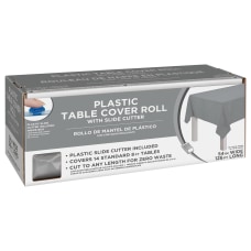 Amscan Boxed Plastic Table Roll Silver