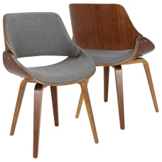 LumiSource Fabrizzi Chair Gray SeatWalnut Frame