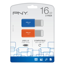 PNY USB 20 Flash Drives16GB Assorted