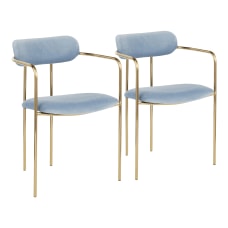 LumiSource Demi Chairs Light BlueGold Set