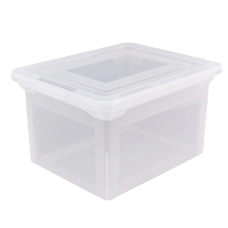 Pack of 3/5/10 Clear Stackable Space Saving Office 45L 80L Storage Box with LID 