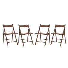 Linon Mitra Folding Chairs Walnut Set