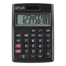 Ativa 8 Digit Desktop Calculator Black