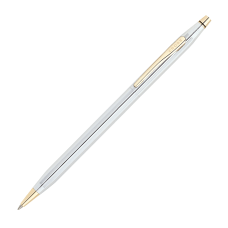 Cross AT008214 Classic Century Satin Chrome Ballpoint Pen Medium Tip Black Ink for sale online