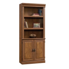 Sauder Orchard Hills Library Bookcase with Doors Carolina Oak