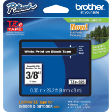 Brother TZe 325 White On Black