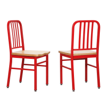 Linon Vern Side Chairs BeechwoodRed Set