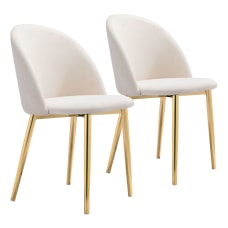 Zuo Modern Cozy Dining Chairs CreamGold