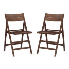 Linon Kallun Folding Chairs Walnut Set