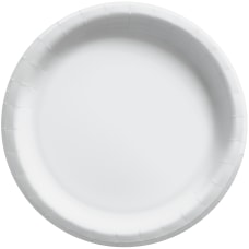 Amscan Round Paper Plates Frosty White