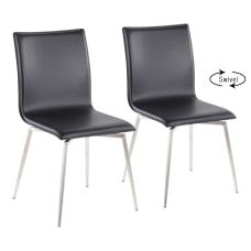 LumiSource Mason Upholstered Chairs BlackStainless Steel