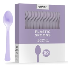 Amscan 8018 Solid Heavyweight Plastic Spoons