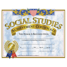 Hayes Social Studies Achievement Certificates 8