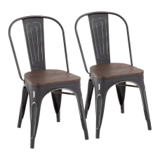 LumiSource Oregon Stackable Dining Chairs BlackEspresso