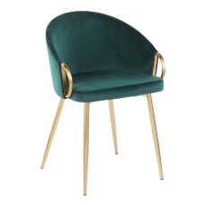 LumiSource Claire AccentDining Chair Emerald GreenGold
