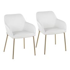 LumiSource Daniella Contemporary Dining Chairs WhiteGold