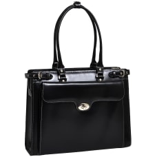 McKlein Winnetka Italian Leather Briefcase Black
