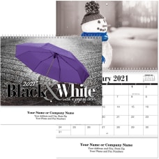 Black White Spiral Wall Calendar