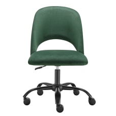 Eurostyle Alby Velvet Office Chair BlackGreen