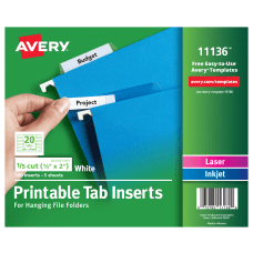 Avery Printable Tab Inserts For Hanging