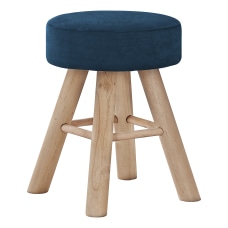 Monarch Specialties Shellie Velvet Ottoman BlueNatural