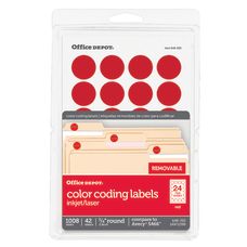 Red Color Coding Round Labels Office Depot