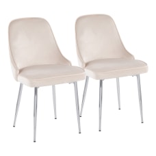 LumiSource Marcel Dining Chairs ChromeCream Set