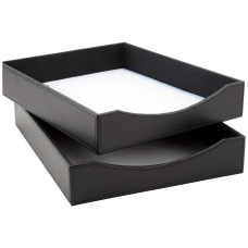 Realspace Black Faux Leather Paper Tray