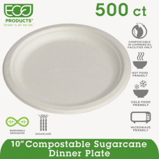 Eco Products Sugarcane Plates 10 Diameter