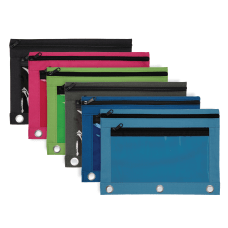 Pencil Pouch With Clear Window Assorted