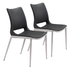 Zuo Modern Ace Dining Chairs BlackBrushed