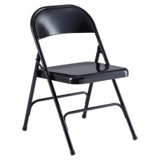 Lorell Metal Folding Chair Black Set