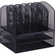 Lorell Steel HorizontalVertical Mesh Desk Organizer