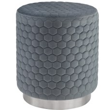 Linon Chisholm Round Stool Gray