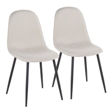 LumiSource Pebble Fabric Chairs BeigeBlack Set