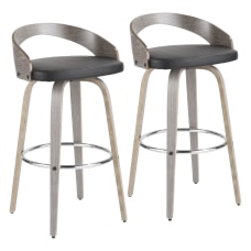 LumiSource Grotto Bar Stools Light GrayBlack