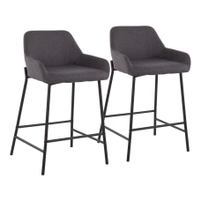 LumiSource Daniella Counter Stools CharcoalBlack Set