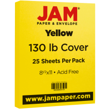 JAM Paper Card Stock Yellow Letter