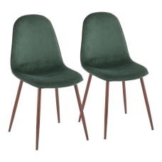 LumiSource Pebble Dining Chairs GreenWalnut Set