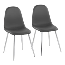 LumiSource Pebble Contemporary Dining Chairs GrayChrome