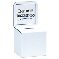 Suggestion Box with Holder PDS9470A6 White Business Card Collection Ballot 
