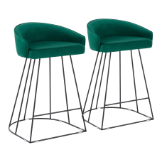 LumiSource Canary Contemporary Counter Stools GreenBlack