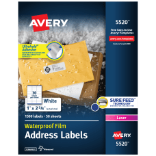 Avery WeatherProof Laser Address Labels With